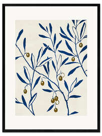 Stampa artistica con cornice Olive Branch - Blue - Adriano Oliveira