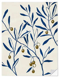 Sticker mural Olive Branch - Blue - Adriano Oliveira