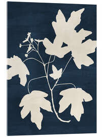 Tableau en verre acrylique Maple Branch - Blue