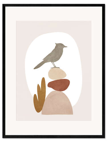 Inramat konsttryck Cute Little Bird