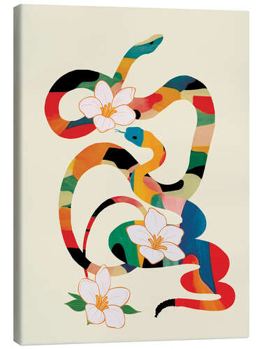 Canvas print Abstract Snakes in the Flowers