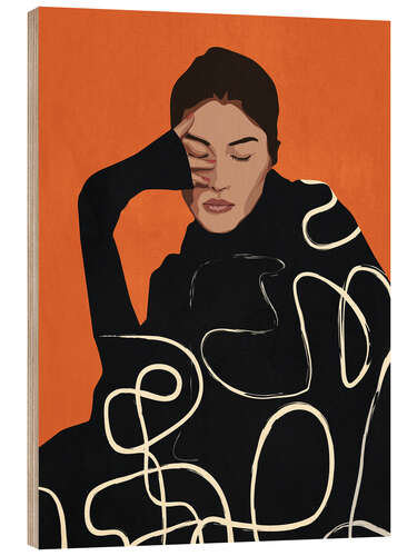 Tableau en bois Thinking of a moment