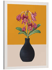 Aluminium print Flowers in Black Vase
