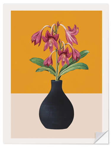 Wandsticker Blumen in schwarzer Vase