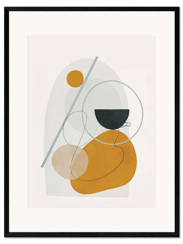 Inramat konsttryck Abstract Shapes II