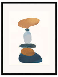 Gerahmter Kunstdruck Balance-Steine II