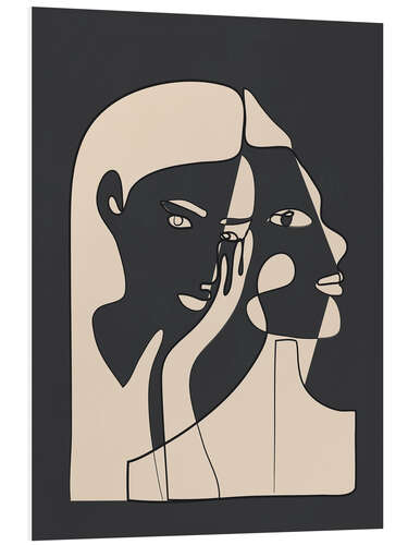 Foam board print Abstract Faces II