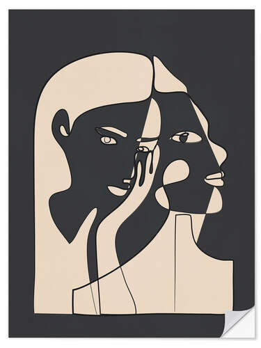 Wandsticker Abstrakte Gesichter II