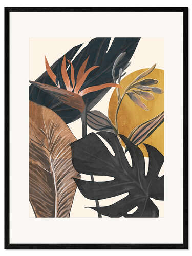 Impresión de arte enmarcada Abstract Tropical Art