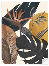Selvklæbende plakat Abstract Tropical Art