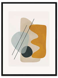 Inramat konsttryck Abstract Shapes I