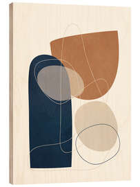 Holzbild Spiralförmige Geometrie II