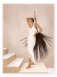 Obraz Minimal Woman with a Palm Leaf - Branka Kodžoman