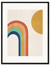 Gerahmter Kunstdruck Sonne und Regenbogen