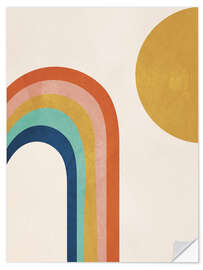 Wandsticker Sonne und Regenbogen