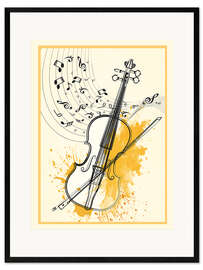Gerahmter Kunstdruck Minimal Violin