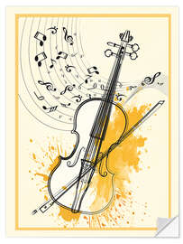 Wandsticker Minimal Violin