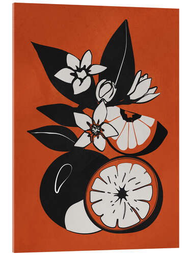Akrylglastavla Minimalist oranges I