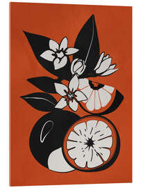 Akrylglastavla Minimalist oranges I