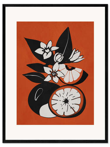 Impresión de arte enmarcada Minimalist oranges I