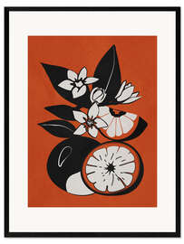 Impresión de arte enmarcada Minimalist oranges I