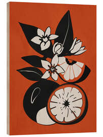 Wood print Minimalist oranges I