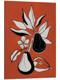 Cuadro de aluminio Line Art Pears II