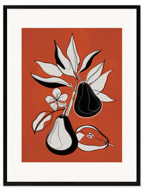 Stampa artistica con cornice Line Art Pears II