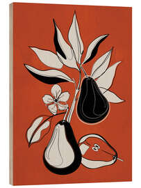 Puutaulu Line Art Pears II