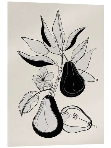 Acrylglasbild Line Art Birnen I
