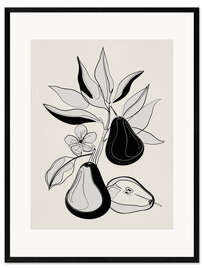 Stampa artistica con cornice Line Art Pears I
