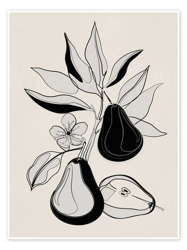 Plakat Line Art Pears I