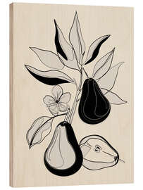 Puutaulu Line Art Pears I