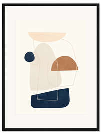 Gerahmter Kunstdruck Spiralförmige Geometrie I