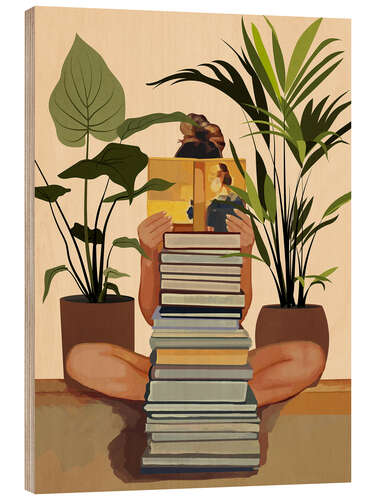 Wood print Book Lover