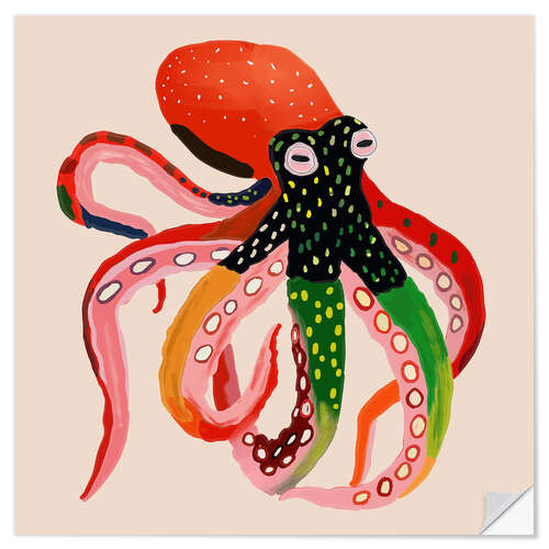 Wall sticker Colourful Octopus II