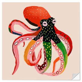 Wall sticker Colourful Octopus II