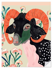 Wall sticker Floral Ram