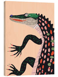 Wood print Mrs. Crocodile - Artsy Sesta
