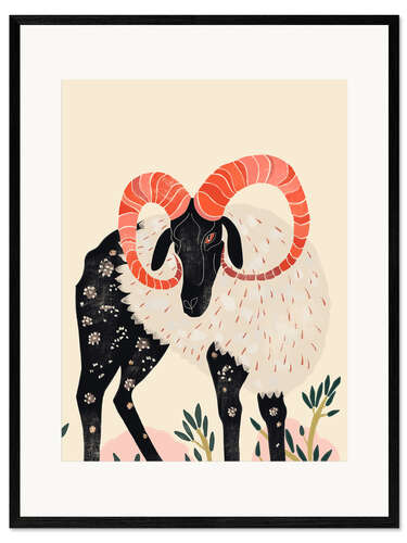 Impresión de arte enmarcada Majestic Ram