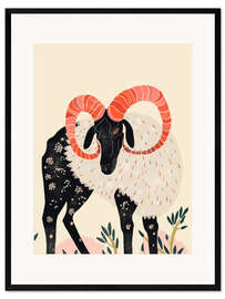 Impresión de arte enmarcada Majestic Ram - Artsy Sesta
