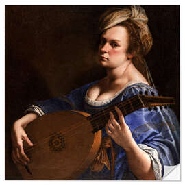 Vinilo para la pared Self Portrait as a Lute Player