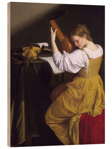 Tableau en bois The Lute Player
