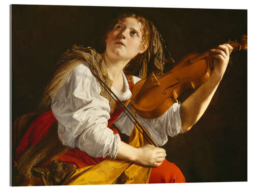 Acrylglasbild Frau mit einer Violine (Heilige Cäcilia)