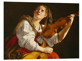 Hartschaumbild Frau mit einer Violine (Heilige Cäcilia)
