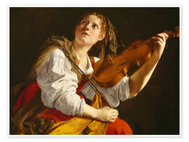 Obra artística Young Woman with a Violin (Saint Cecilia) - Orazio Gentileschi