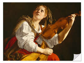 Vinilo para la pared Young Woman with a Violin (Saint Cecilia)
