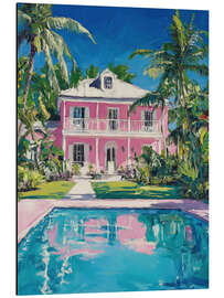Alubild Rosa Villa mit Pool - PetalsPrintsDesign