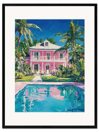 Impresión de arte enmarcada Pink Mansion - PetalsPrintsDesign
