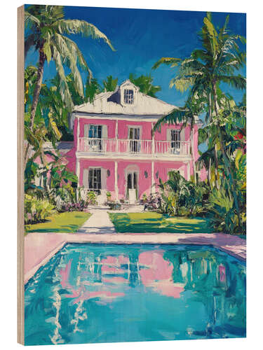 Obraz na drewnie Pink Mansion